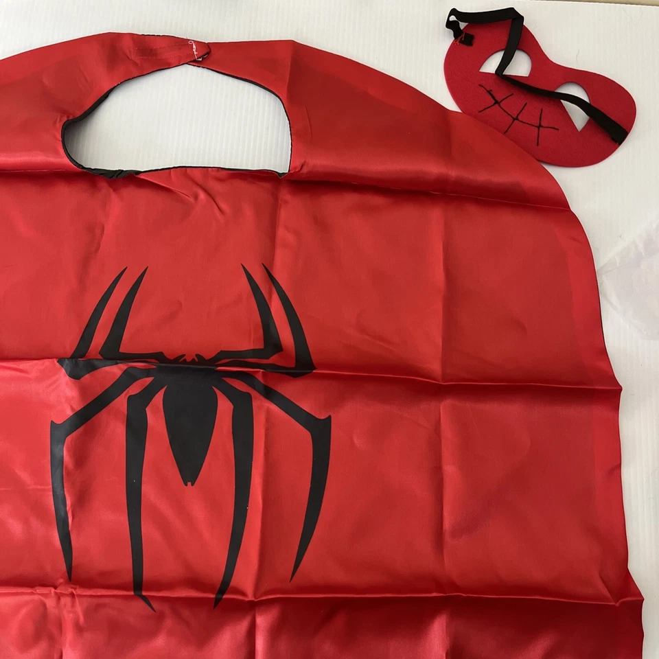 Halloween Costume Spiderman Superhero Cape and Mask Kids One Size Dress up - Image 1 of 4