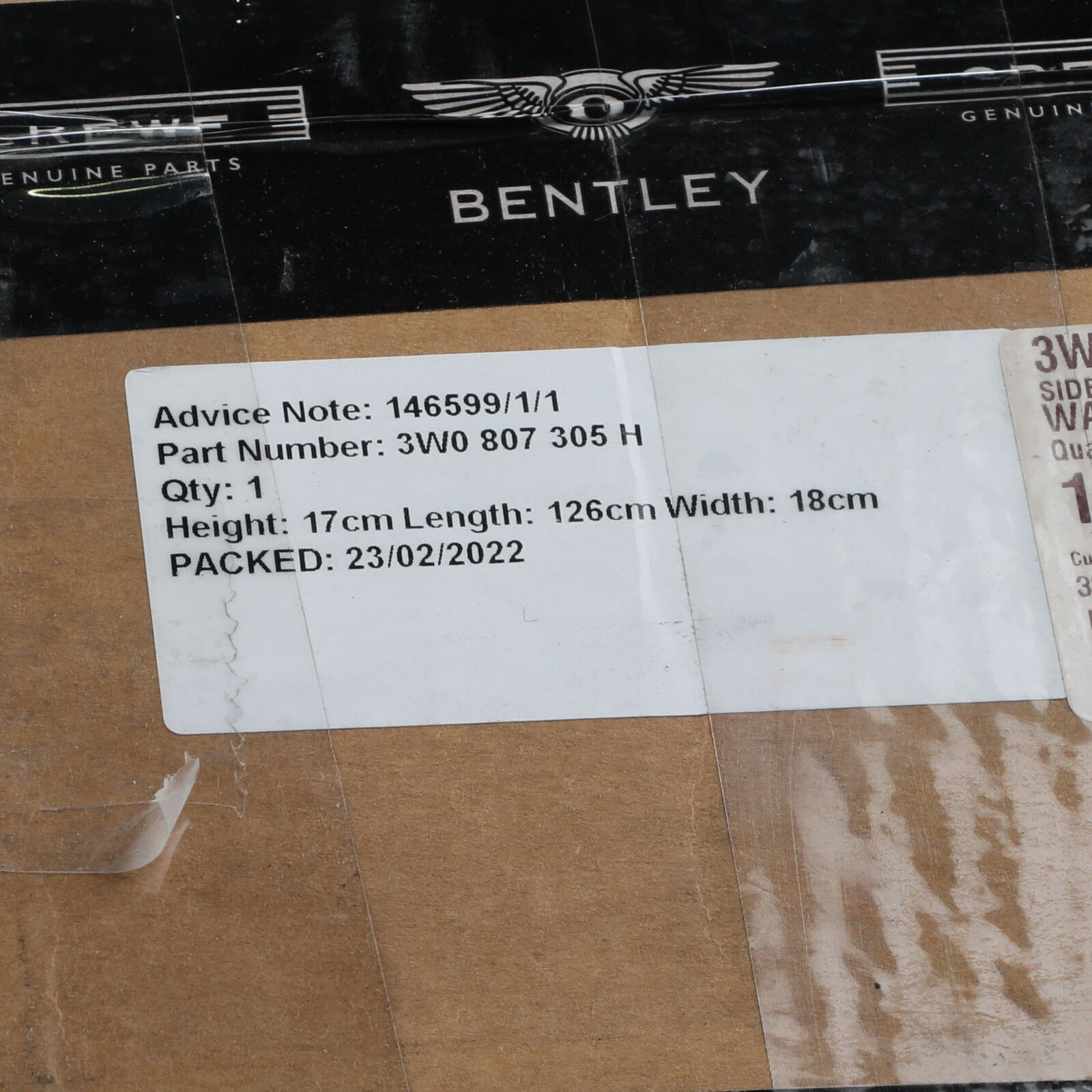 GENUINE BENTLEY Continental Flying Spur 07-09 Rear Bumper Impact Beam 3W0807305H