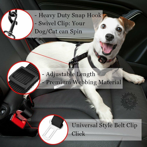 Adjustable Pet Dog Safety Car Vehicle Seat Belt Harness Lead Pet Seatbelt - Picture 4 of 4