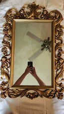 Syroco Plastic  30" MIRROR  Baroque  Rococo  Hollywood Regency Gold  Vtg.