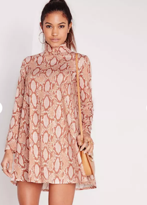 snake print swing dress