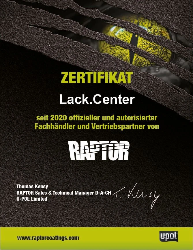 UPOL RAPTOR Lack in schwarz, weiss und tönbar - Flaschen Kit inkl. Härter - Bild 2 von 2