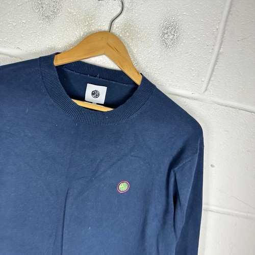 Pretty Green Jumper Mens Medium Blue Striped Knit Mods Sweater Casuals Pullover - Picture 3 of 10
