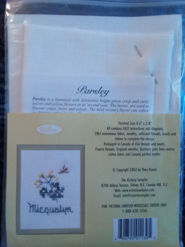 Victoria Sampler Herbal Sachets3 Counted Cross Stitch Kits HS 05