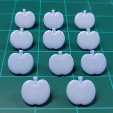 Vintage Dill Light Blue Apple Buttons 11 count Fruit 18mm Shank Plastic Sewing