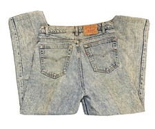 Vintage 1980s Levis 550 Relaxed Fit Straight Leg Acid Wash Jeans USA Made 34x34