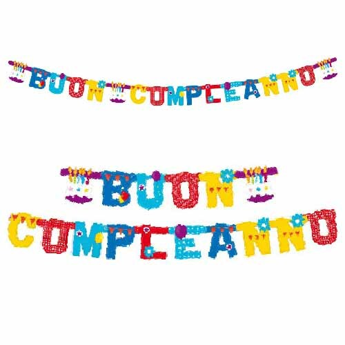Festone Banner Carta Buon Compleanno Torta 2,65 MT prezzo ebay