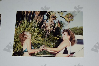 candid of chubby blonde woman with friend in bikin VINTAGE PHOTOGRAPH Fs