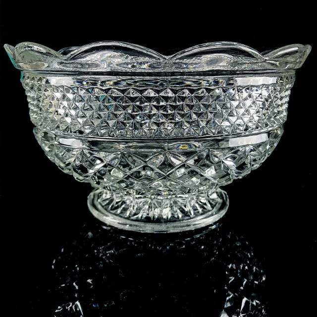 Vintage Lead Crystal Large Serving Fruit Bowl eBay
