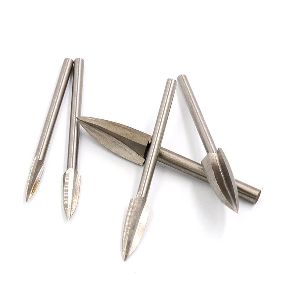 5x Electric Wood Carving Knife Set HSS Router Bit Milling Cutter for Dremel Tool - Image 3 of 4