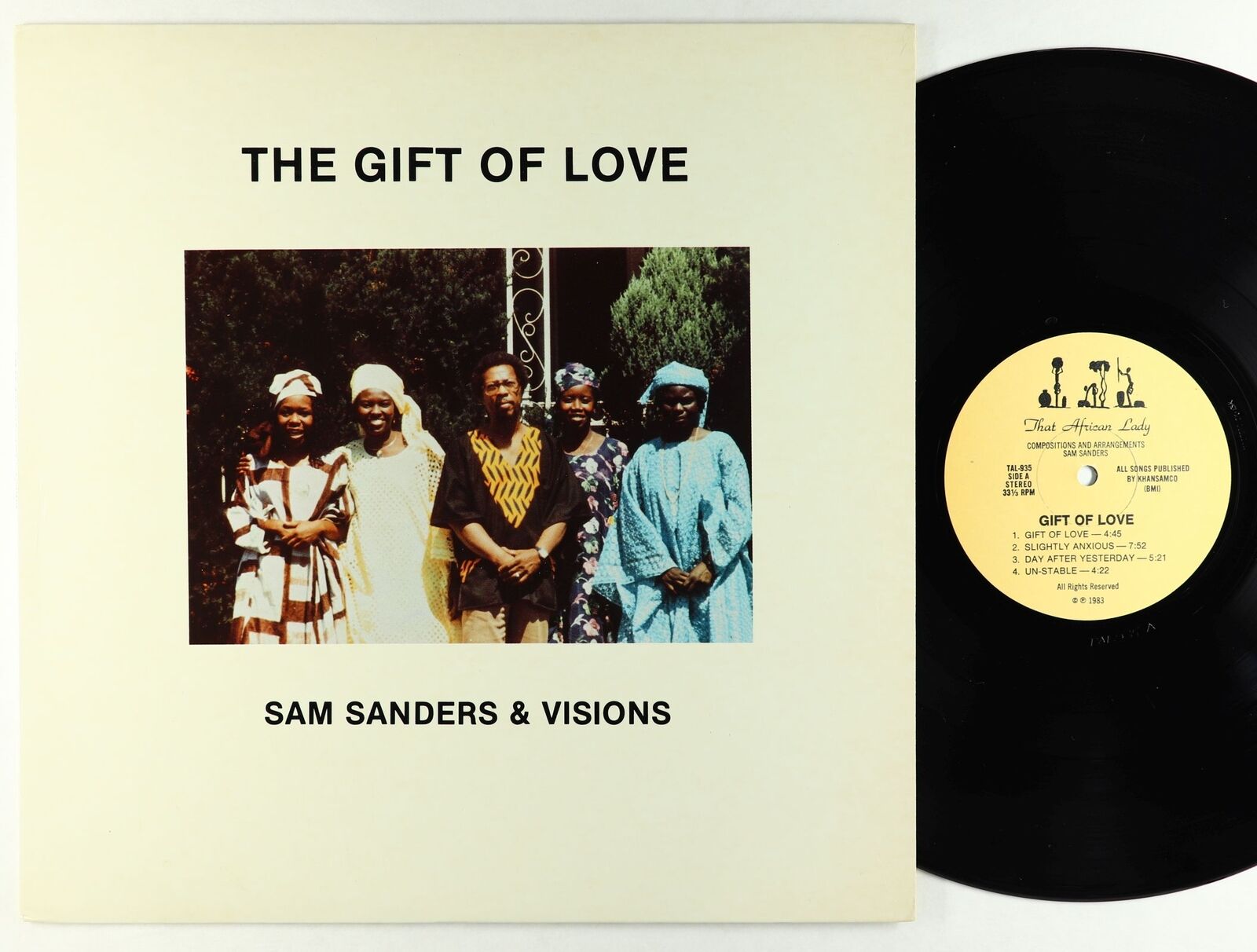 Sam Sanders & Visions  - Gift of Love LP - That African Lady Autograph
