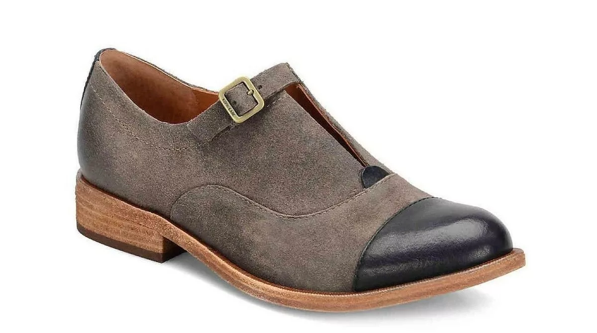 KORK EASE SHOES NISEDA OXFORD FLAT TAUPE BLACK COMBO 9.5 K48042 175