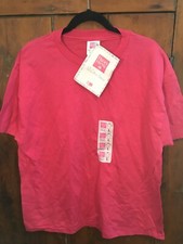 Vtg Hanes Her Way All 100% Cotton Basic Pink T Shirt L NOS Crew Neck USA Made