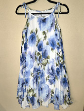Bonnie Jean Floral Pleated Lined Sun Dress Girls Size 16