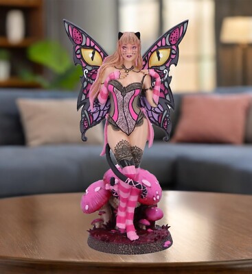 Cheshire Cat Wonderland Fee Figur Ornament Statue Nemesis Neu & Originalverpackt 24 cm