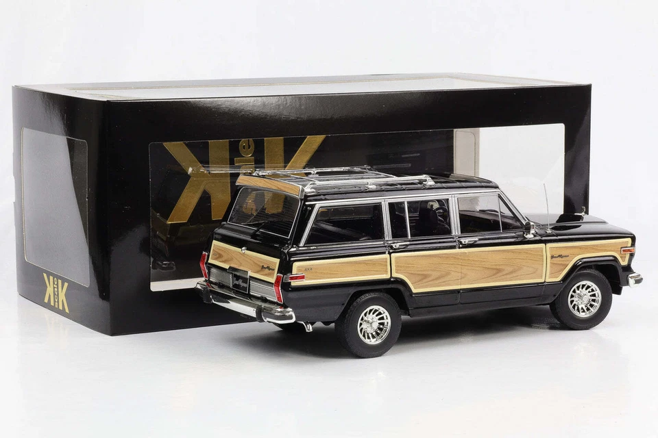 1:18 Jeep Grand Wagoneer Anno 1989 Nero Ottica Legno Kk Scala Diecast - Immagine 3 di 4