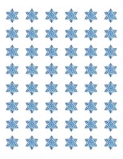 48 BLUE SNOWFLAKE ENVELOPE SEALS LABELS STICKERS 1.2" ROUND