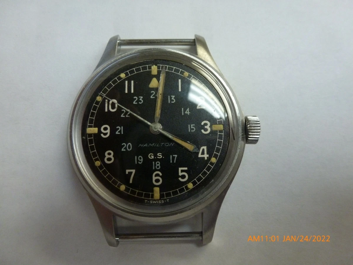 Rare Hamilton British Military G.S 24 Hour Dial Vintage Men s Wrist Watch