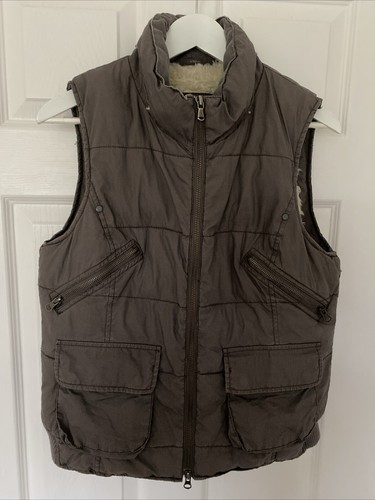 Ladies White Stuff Taupe Detachable Hooded Body Warmer Gilet Size Uk 12 - Picture 7 of 9