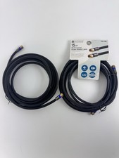 2-PACK  UTILITECH 15ft RG6 Coaxial Quad-Shield Cable, Black