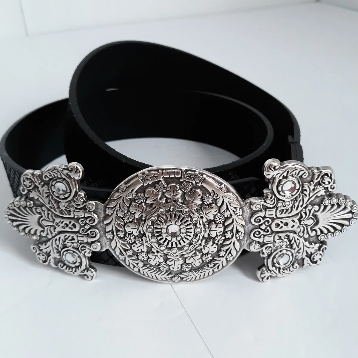 WOMEN\'S CHICO\'S GENUINE LEATHER BELT   - BLACK -  Made in USA -  Size: M/L Chico main image 2