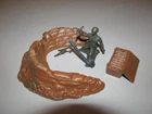 Vintage Marx Battleground Playset Sand Bag, Ammo Case & Mortar Figure w/Mortar