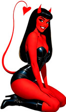 Pinup Style Vinyl Sticker - Devil Girl - Free Shipping Vintage Sexy Decal Goth Pinup Style Vinyl Sticker - Devil Girl - Free Shipping Vintage Sexy Decal Goth
