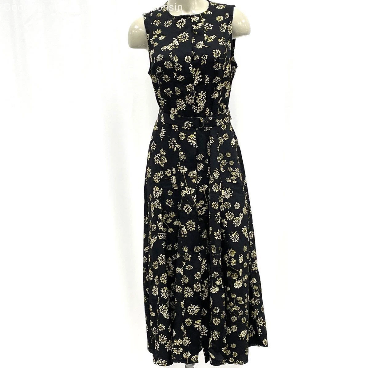 knee length dresses for ladies Ladies Belted Striped Floral Maxi Shirt Dress
