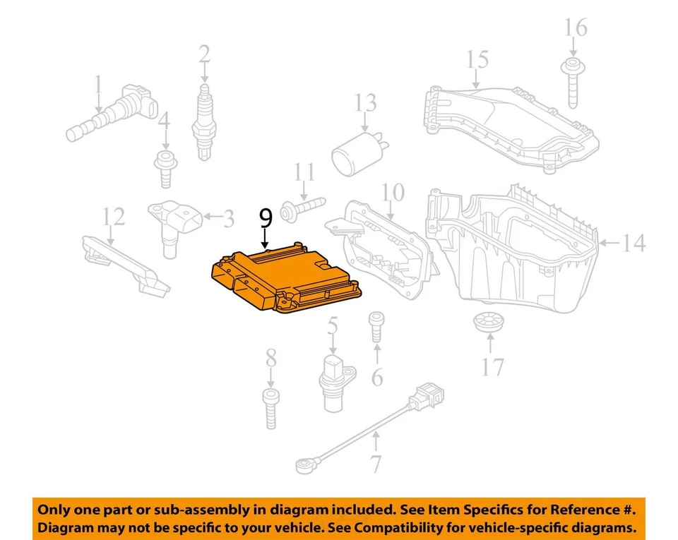 2011 Audi Q5 двигатель компьютер управления модуль ECU 105K миль OE - LKQ405473716 - Изображение 3 из 4