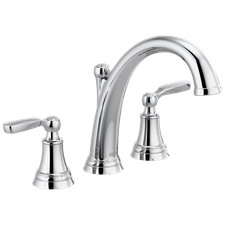 Delta T2732 Woodhurst Roman Tub Trim Chrome Two-Handle Deck-Mount Faucet