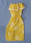 Vintage Barbie Clothes - Superstar Era Barbie 1352 Yellow Print Tricot Dress
