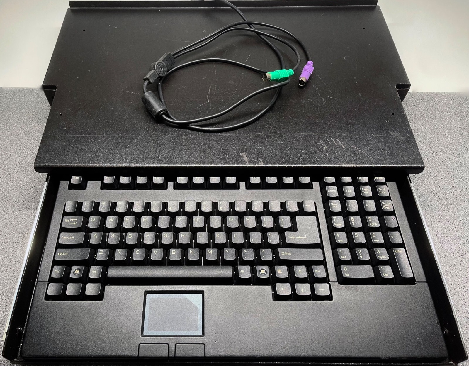Rack Drawer & shelf with mouse pull out +  Adesso PS2  Keyboard w Touchpad