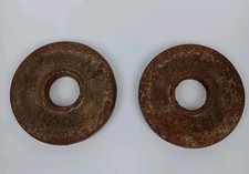 2 Vintage Billard Barbell 1 1/4Lb Plates Dimpled Weight Plates Total 2.5LB