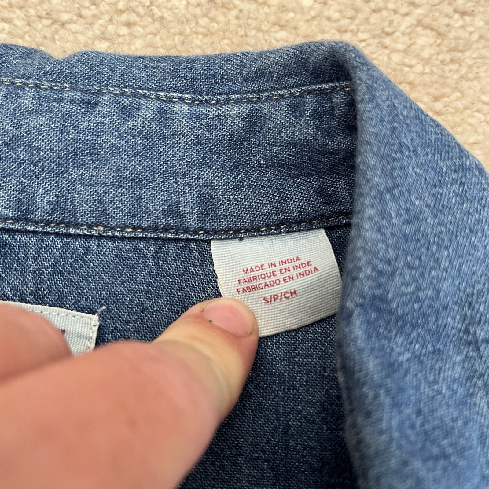 MENS S LEVI STRAUSS Levi's Red Tab Barstow Denim Cowboy Western Lng Slv SHIRT thumbnail 7