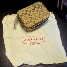 NEW Rare Vintage Coach Signature Canvas Triple Pill Case 3 Bottles Never Used