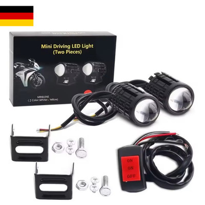 2X Motorrad LED Lampe Zusatzscheinwerfer Scheinwerfer Spot Fog Lampe & Schalter
