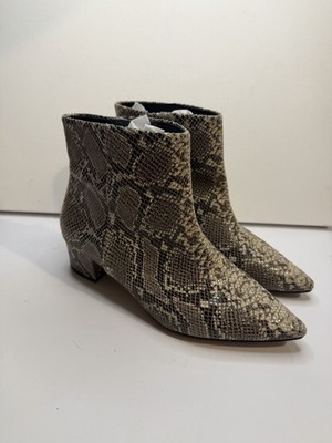 Corso Como Womens Sz 7.5M Snake Print Leather Pointed Women Booties Shoes Zip