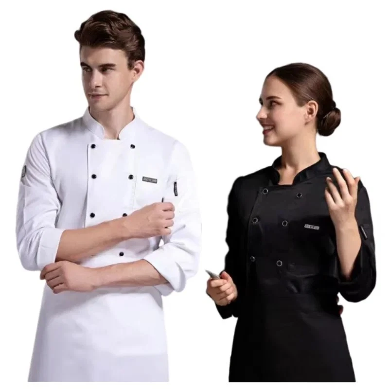 Womens Mens Chef Coat Jacket Short Sleeve Restaurant Hotel Cook Uniform Shirt - Image 4 of 4