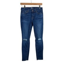 7 For All Mankind Distressed Skinny Jeans size 26 Blue