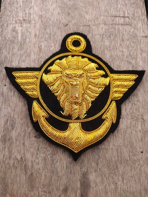 Vintage Royal Crest Vintage handbestickt Bullion Wire Blazer Abzeichen, Löwe