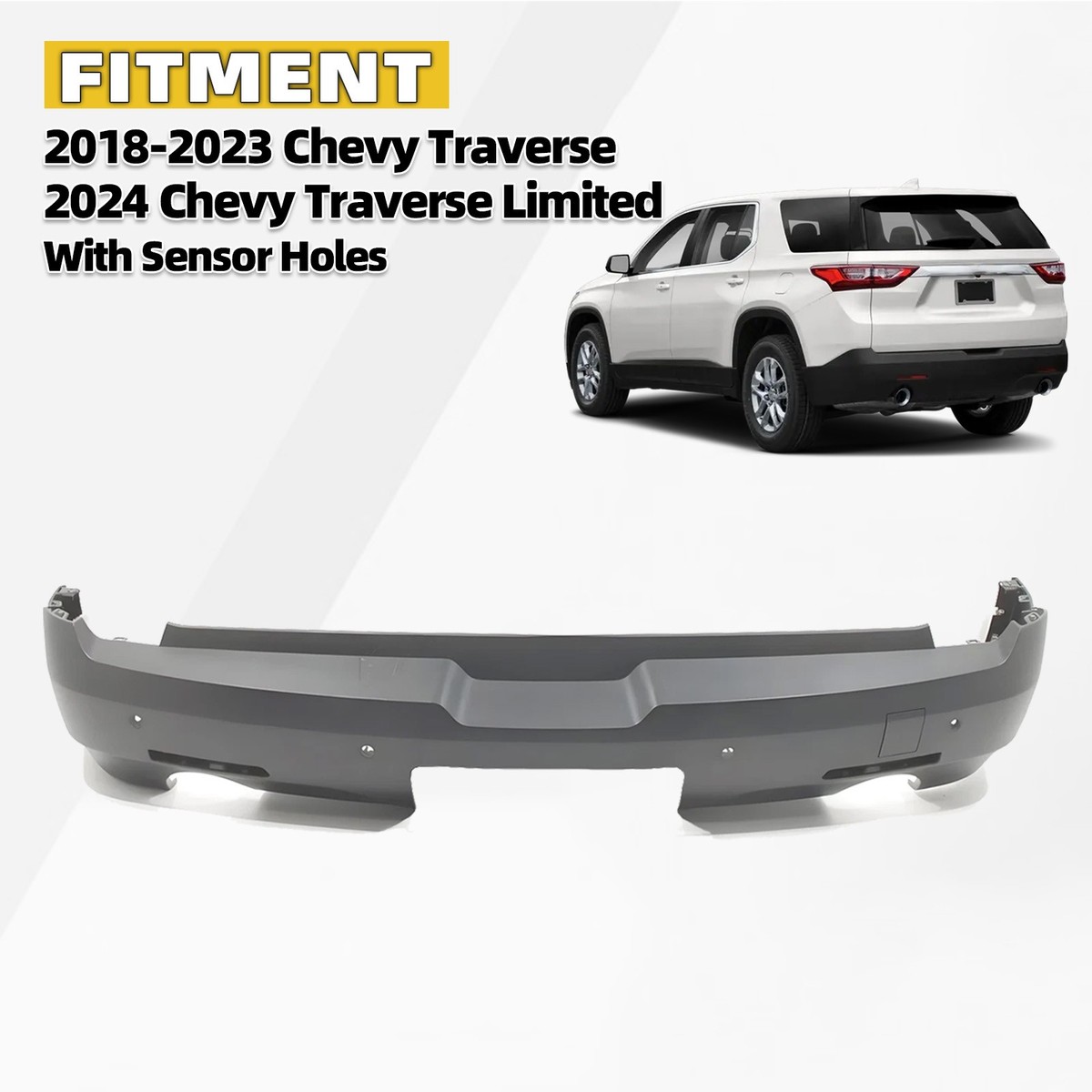 Rear Bumper Cover For 2018-2024 Chevrolet Traverse With Park