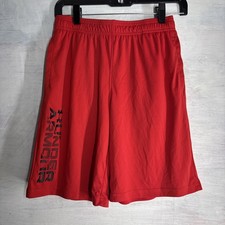 BOYS UNDER ARMOUR PROTOTYPE 2.0 WORDMARK SHORTS, 1361818, YLG,red logo basket