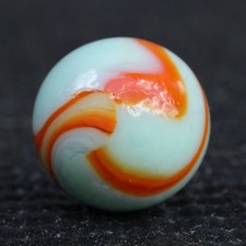 Peltier Mint Green Base Orange Ribbon Rainbo Marble 5/8" M Free Shipping