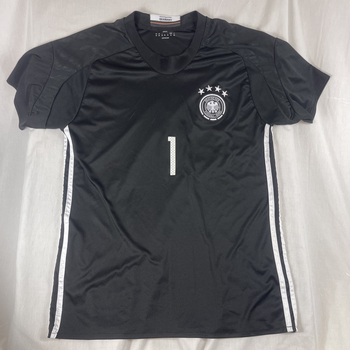 Adidas Deutscher Fussball-Bund Soccer Jersey M Black Aeroready