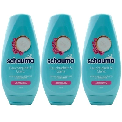 Schauma Spülung Feuchtigkeit & Glanz 3 x 250ml für normales bis trockenes Haar - Bild 1 von 2
