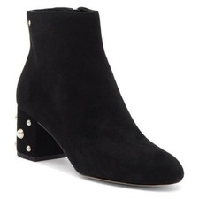 NWOB Kate Spade Taraji Faux Pearl Block HeelBooties in Black SZ 8