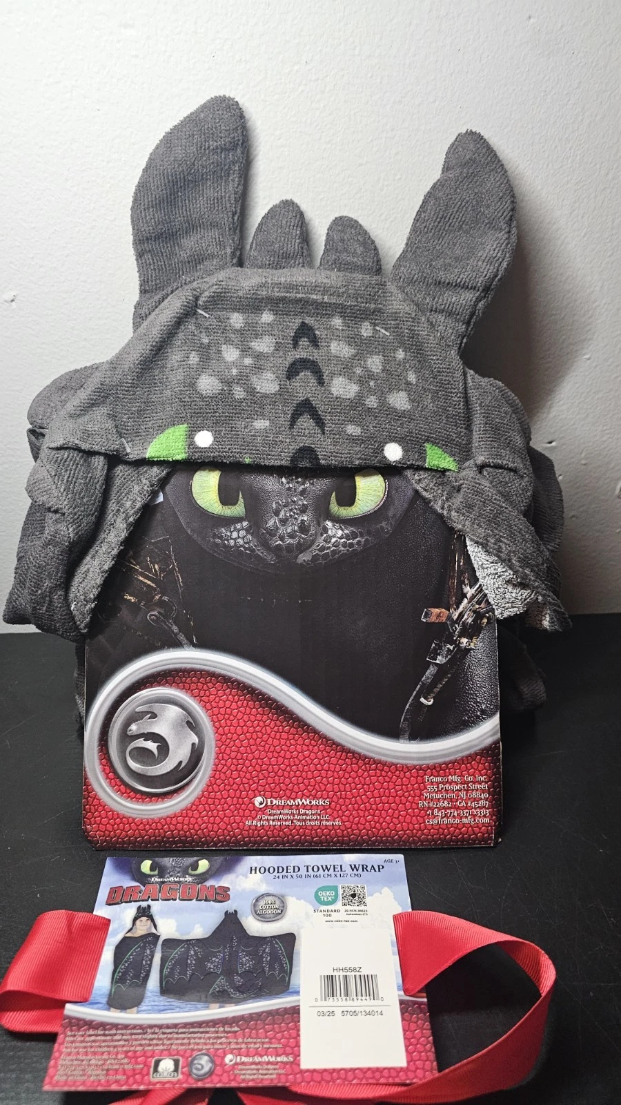 How to Train Your Dragon Toothless Bath Towel - Soft Cotton Hooded Wrap, 24"x50"
Opens in a new wind