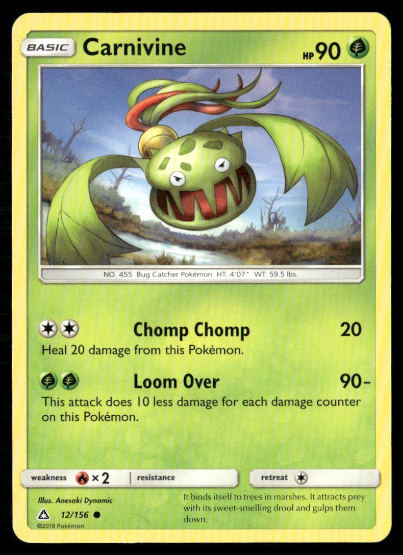 Carnivine 12/156 Common Ultra Prism Pokemon Heavily Played
