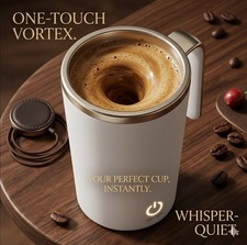 Self-Stirring Coffee Mug – Magnetic Mixing, Stainless Steel, USB Rechargeable