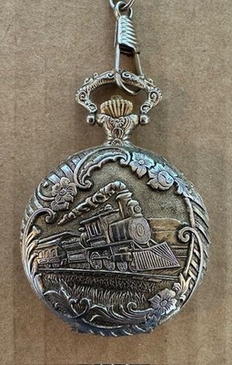 レミントン　掛時計　REMINGTON Remington Antimagnetic Embossed Scrollwork Pocket Watch Train Loco